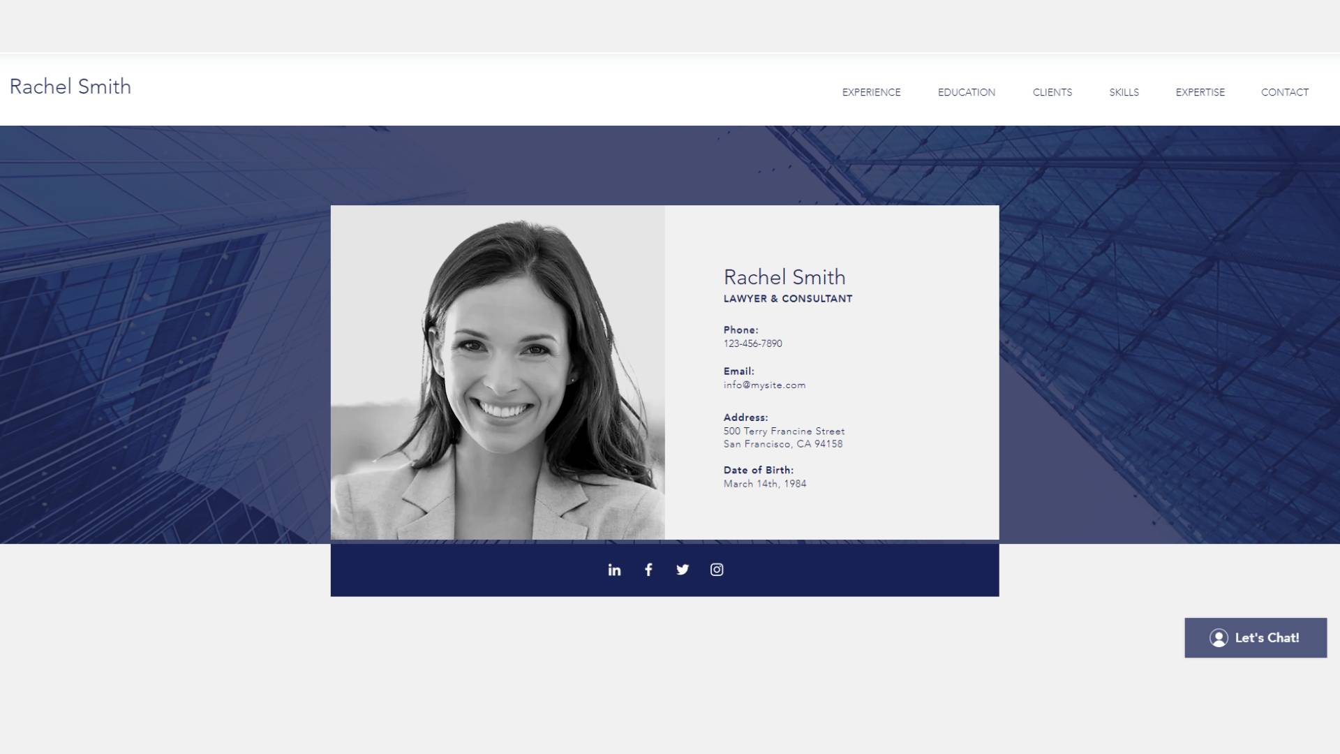 Wix Example of an e-Portfolio
