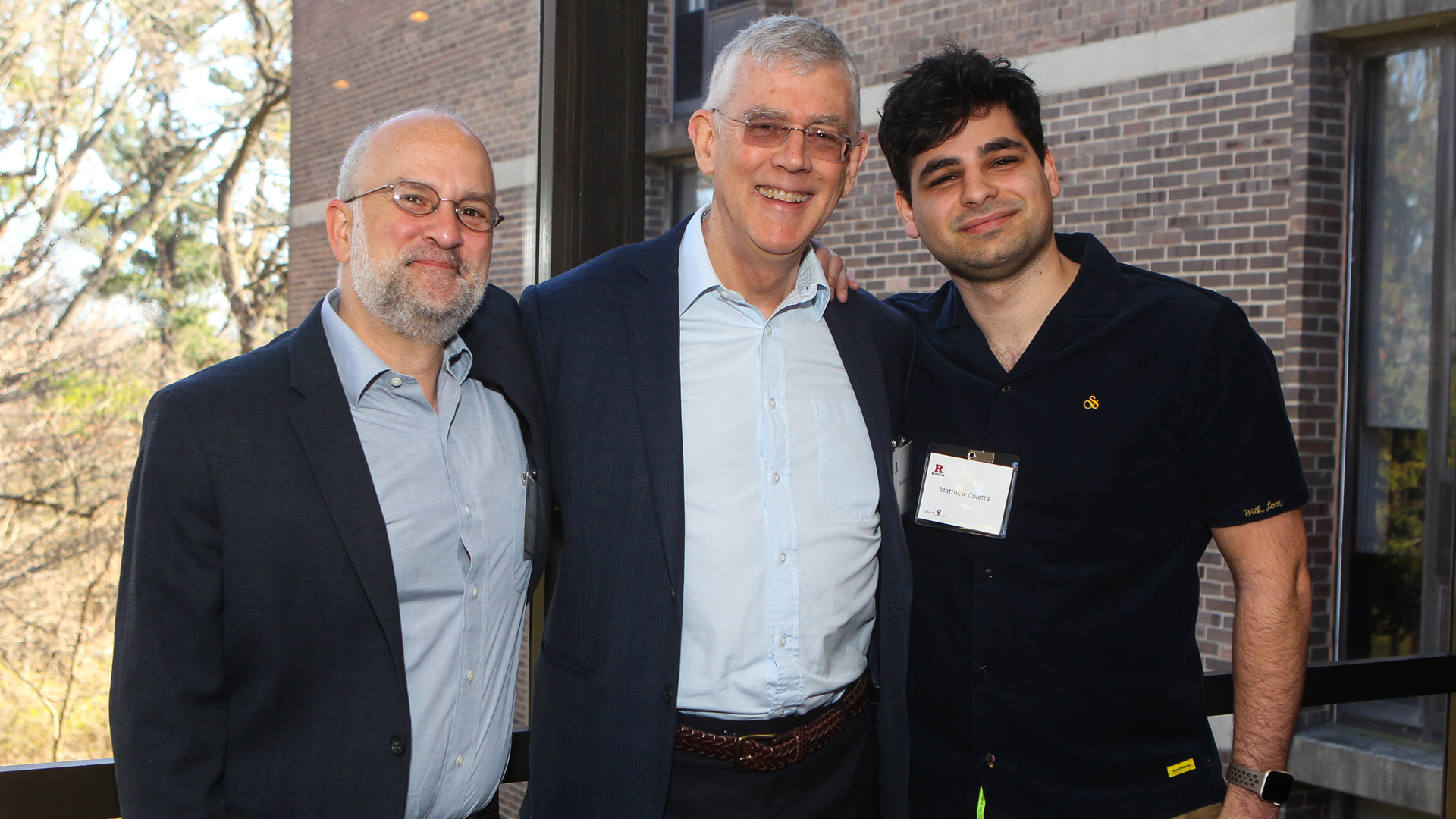 James DeFilippis, Clint Andrews, and Matthew Coletta at the 2023 Bloustein Scholarship Brunch