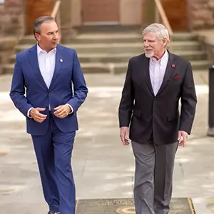 Muñiz, left, and Scalo on the College Avenue Campus
