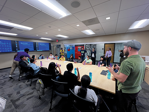 Creative Cities camp participants were instructed in design principles from coLAB Arts staff and Bloustein School faculty and students