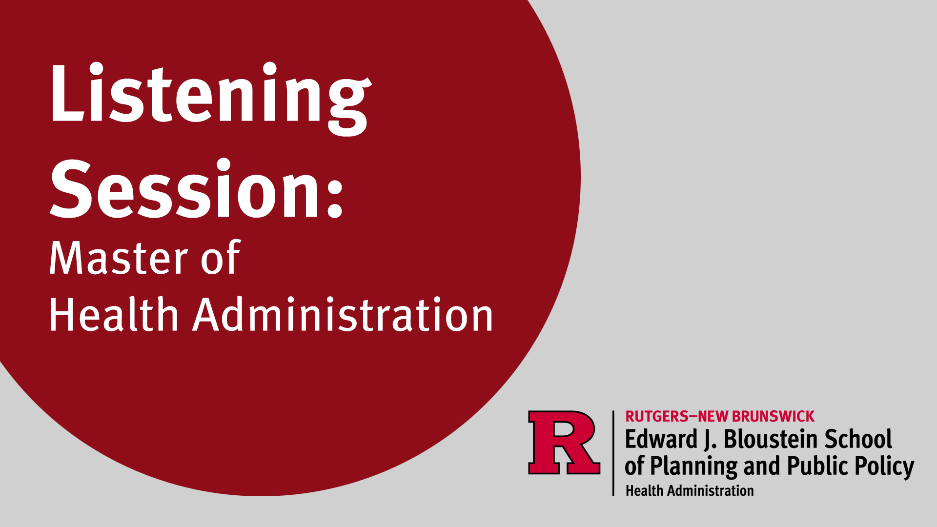 Master of Health Administration Listening Session announcement