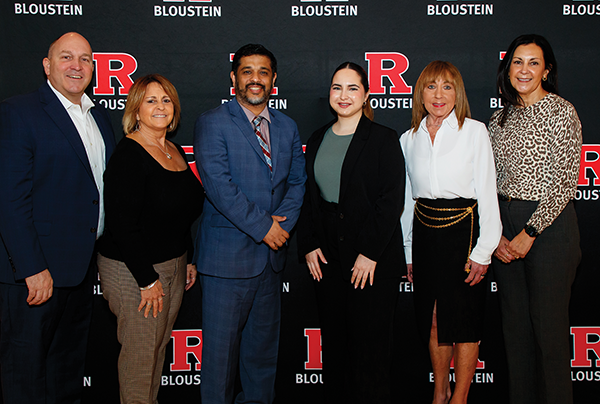 Briana Hernandez was the inaugural Stephen K. Jones Memorial Scholarship Recipient. From left to right: Steve Jones Jr., Yvette Jones, Health Administration Program Executive Director Soumitra Bhuyan, Briana Hernandez, Barbara Jones, and Lydia Stockman.